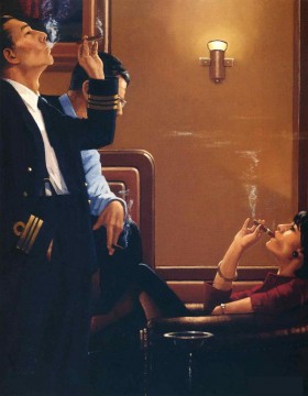  Vettriano Arte - el diván de cigarros Contemporáneo Jack Vettriano